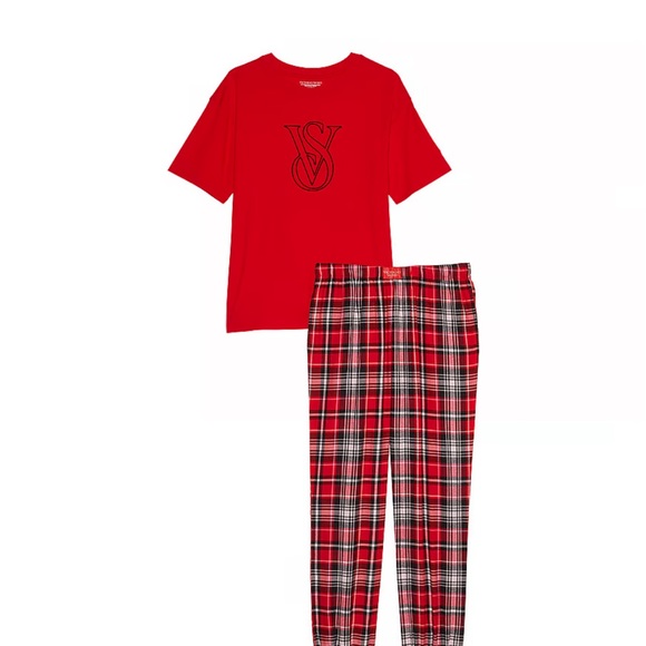 VICTORIA'S SECRET Flannel Jogger Tee-Jama Set - Picture 3 of 5